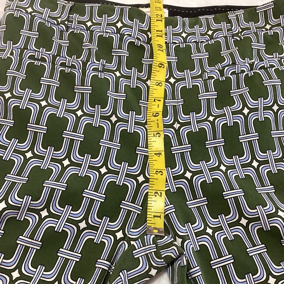Anthropologie The Essential Collection Geometric Pattern Pants Green Blue VGUC - Picture 6 of 10